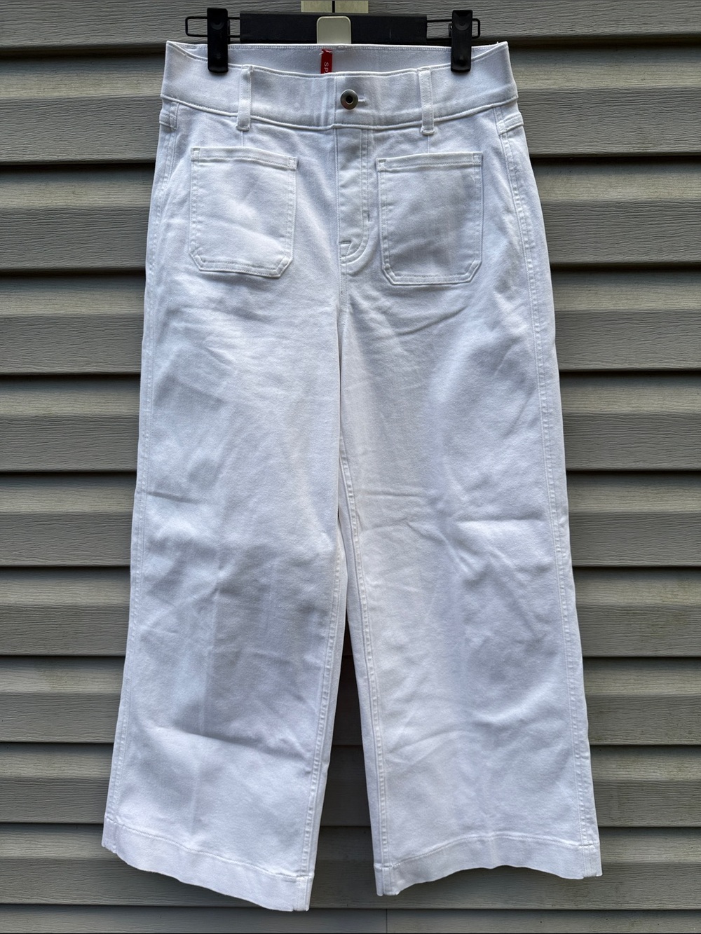 Spanx | Cropped Wide Leg Patch Pocket Pants size Small White